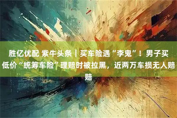 胜亿优配 紫牛头条｜买车险遇“李鬼”！男子买低价“统筹车险”理赔时被拉黑，近两万车损无人赔